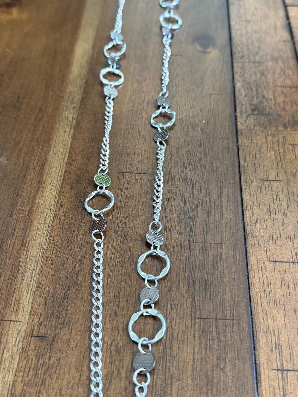 paparazzi Silver Textured Link Station Necklace